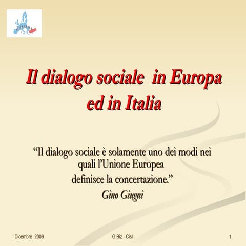 Le Forme Del Dialogo Sociale In Italia Europam3
