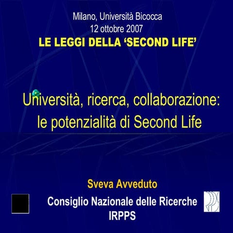 Le leggi della Second Life: Sveva Avveduto