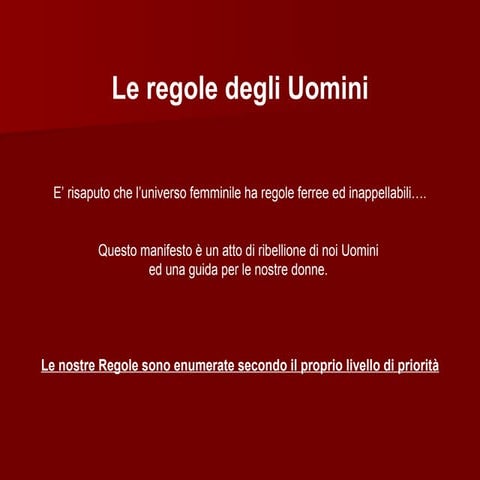 Le regole degli Uomini