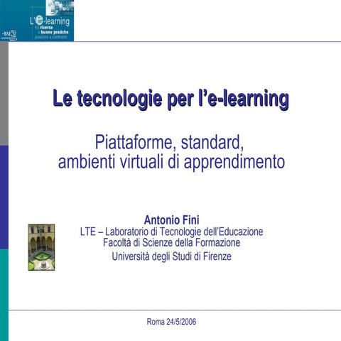 Le tecnologie per l'e-learning