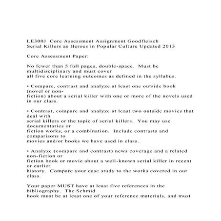 LE300J Core Assessment Assignment GoodfleischSerial Killers.docx