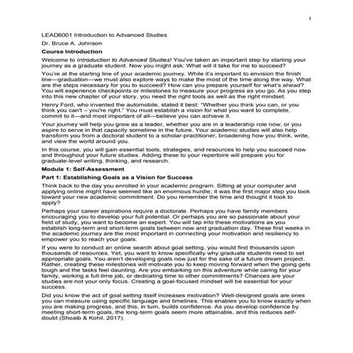 LEAD6001 - Introduction to Advanced Stud