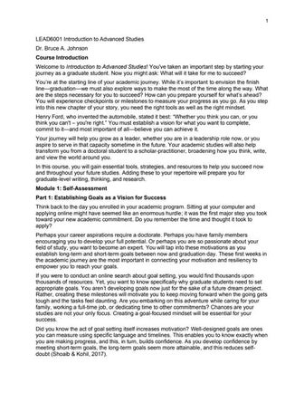 LEAD6001 - Introduction to Advanced Stud