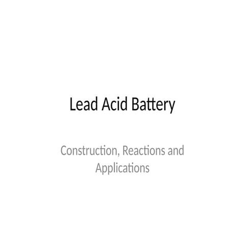 Lead storage battery | PPTX