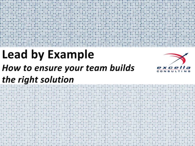 Lead by Example