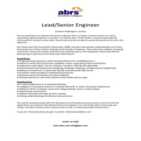 Lead Engineer, Chief Hacker, see @Olly_abrs