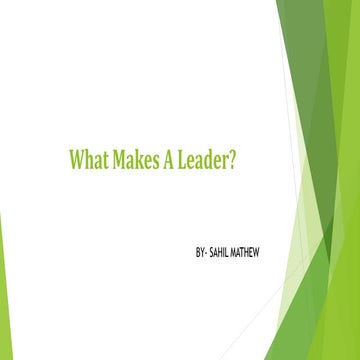 What makes a Leader?