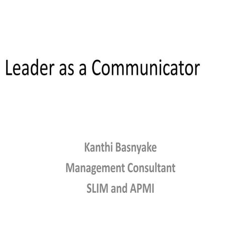 Leader as a communicator 