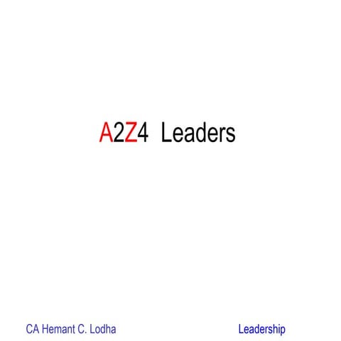 A to Z about Leadership