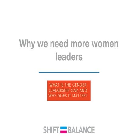 Why we need more women leaders