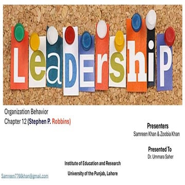 "The Role of Leadership in Organizational Behavior"
