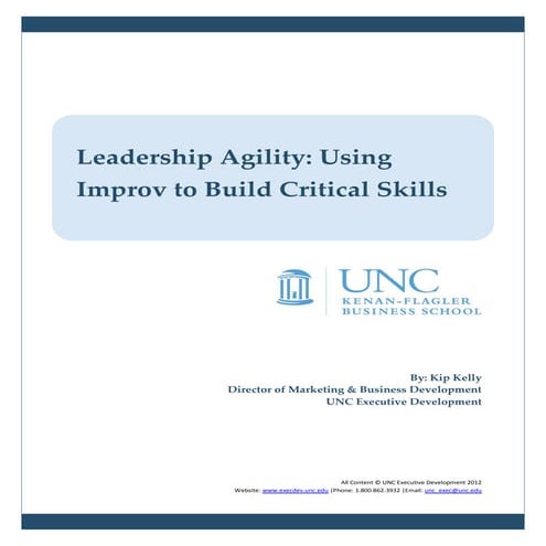 Leadership Agility: Using Improv to Build Critical Skills