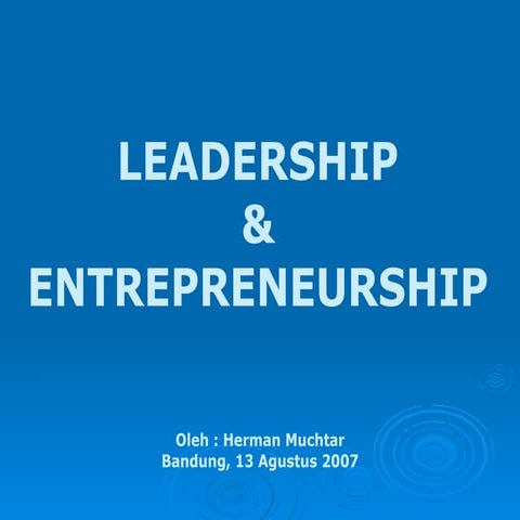 Leadership And Entrepreneur