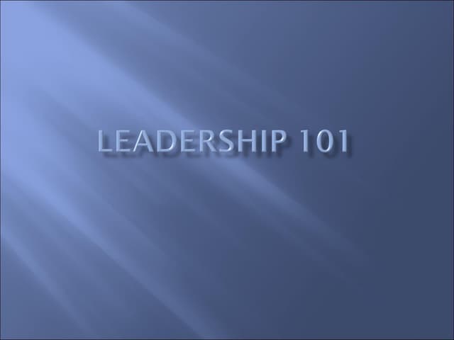 Leadership 101