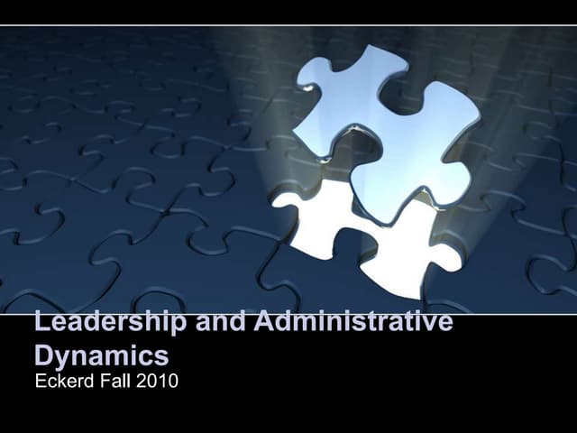 Lisa Sahulka - Leadership and administrative dynamics second class