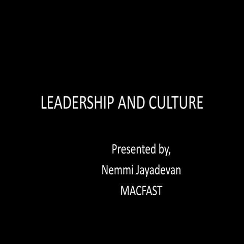 Leadership and culture ppt