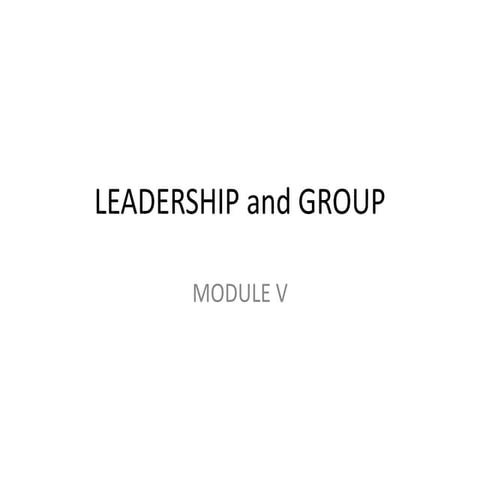 Leadership and group