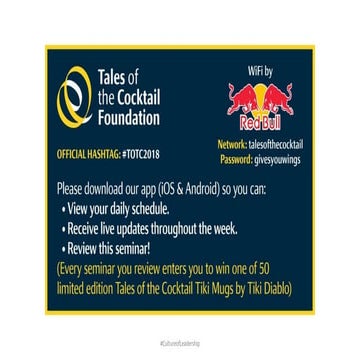 Leadership and influence in the bar business seminar 2018 07-16