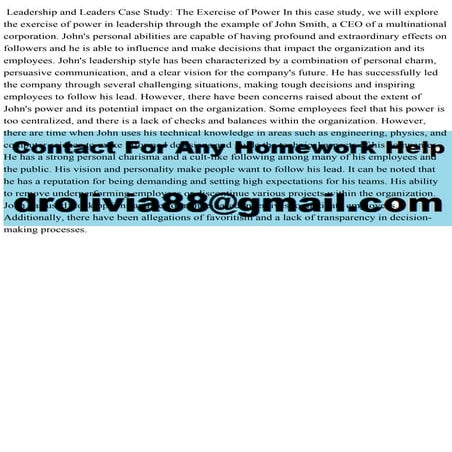 Leadership and Leaders Case Study The Exercise of Power In this case.pdf
