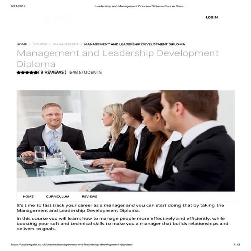 Leadership and Management Courses Diploma - Course Gate