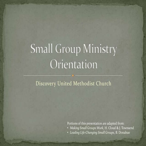Christian Leadership in Small Groups