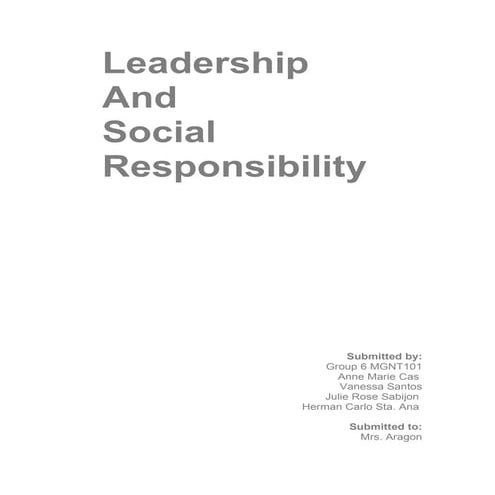 Leadership and social responsibility hardcopy