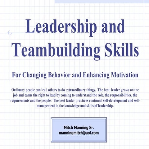 Leadership And Team Building Skills