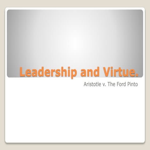 Leadership and Virtue