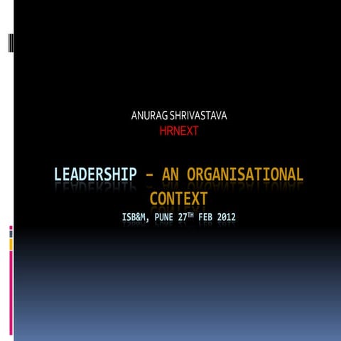 Leadership – an organisational context