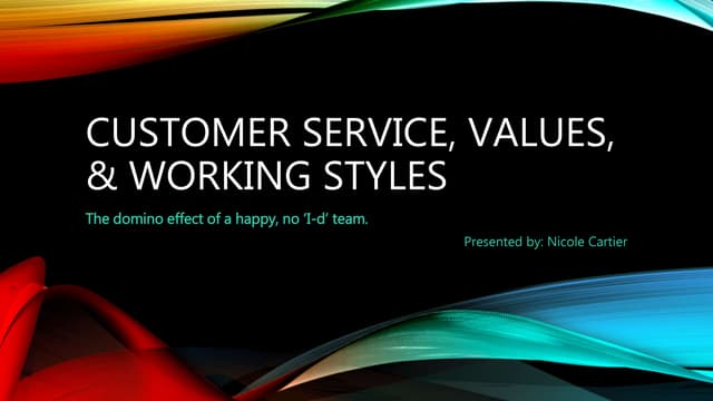Leadership artifact   customer service, values, &amp; working styles