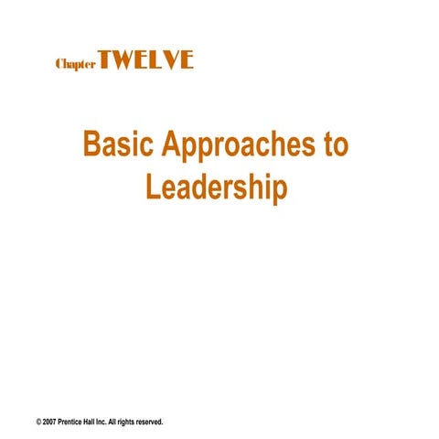 Leadership basic approaches