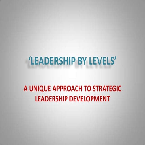 'Leadership By Levels' development program