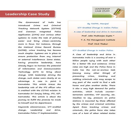 Leadership casestudy