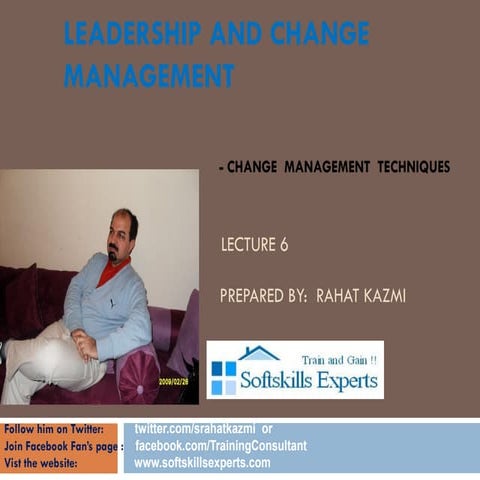 Leadership & change management, lecture 6, by Rahat Kazmi