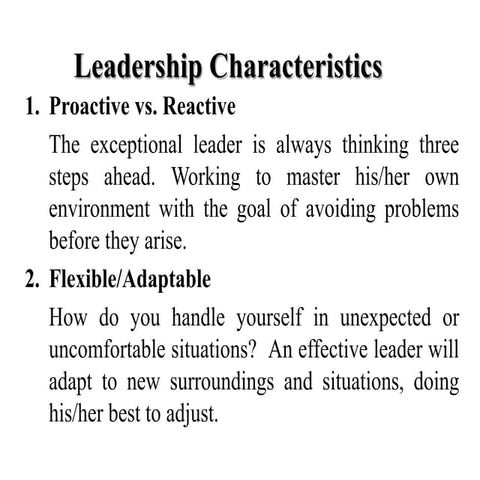 Leadership characteristics