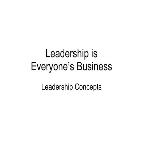 Leadership Concepts 2009