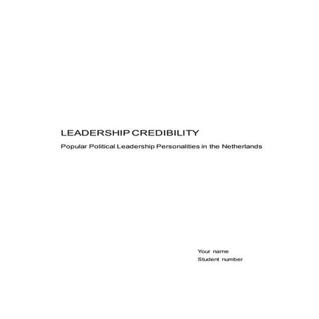 Leadership credibility.