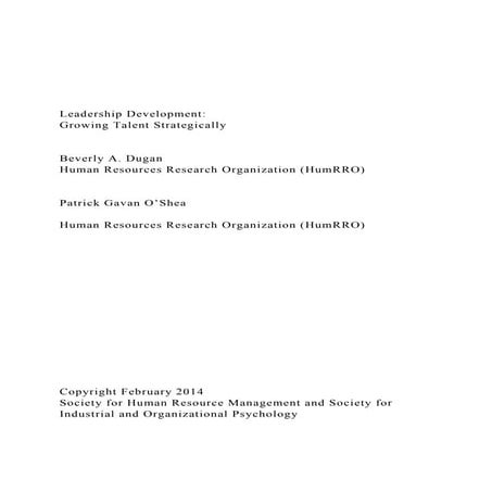 Leadership Development Growing Talent Strategically  .docx