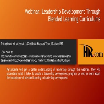 Leadership development through blended learning curriculums | PPT