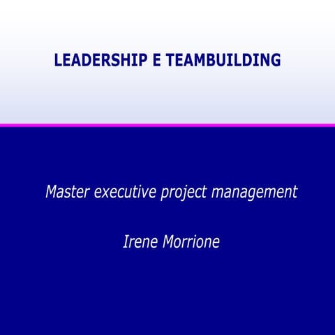 Leadership e team building