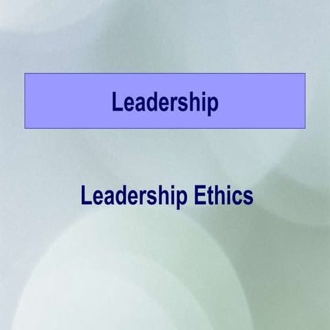 HILD: Leadership Ethics