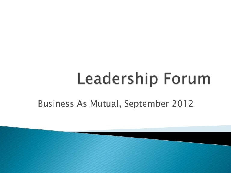 Leadership forum