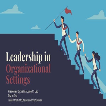 Leadership in organizational settings | PDF