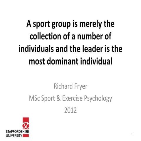 Leadership in sport