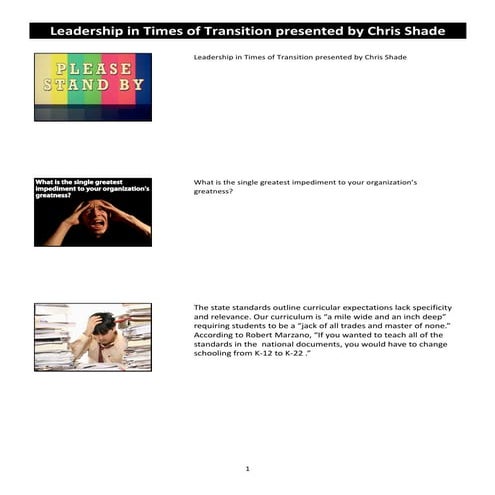 Leadership in Times of Transition