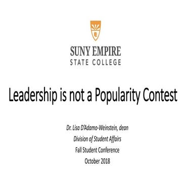 Leadership is not a popularity contest