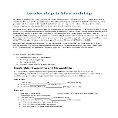 Leadership is stewardship (ej guevarra)