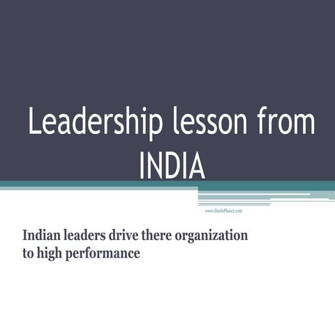 Leadership lesson from india