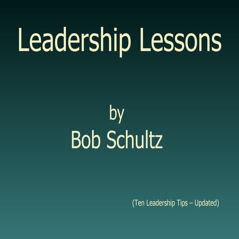 Leadership Lessons