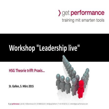 Handout des Workshops 'Leadership live' mit Wolfgang Rathert Coachingprogramm HSG 5. März 2015